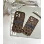 Брендовый противоударный коричневый чехол GUESS на iPhone 16 pro max